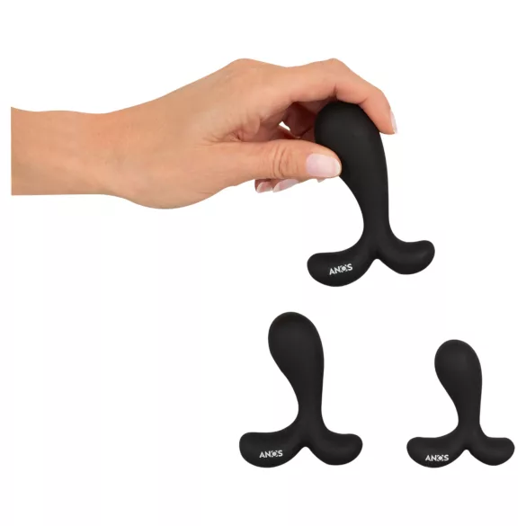 ANOS - σετ πρωκτικών plugs εκπαίδευσης - σιλικόνη μαύρο