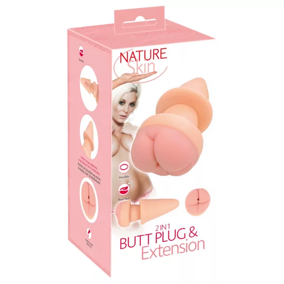 Nature Skin - πρωκτικό plug και κάλυμμα πέους - φυσικό χρώμα