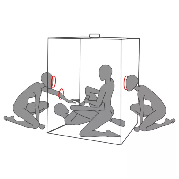 Secretdome - BDSM θάλαμος σεξ με ανοίγματα (μαύρο)