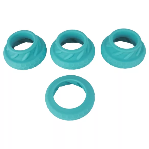 You2Toys - Σετ δακτυλιδιών πέους και όρχεων 3 σε 1 (τιρκουάζ)