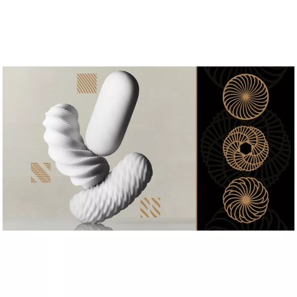 TENGA 3Dx Spiral - ανδρικό αυνανιστήρι με σπειροειδές σχέδιο (λευκό)