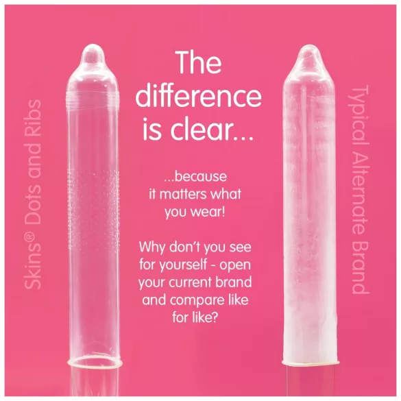 Skins - προφυλακτικά με ραβδώσεις & κουκίδες - 16 τεμάχια