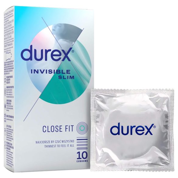 Durex Invisible Slim - λεπτό προφυλακτικό (10 τεμ.)