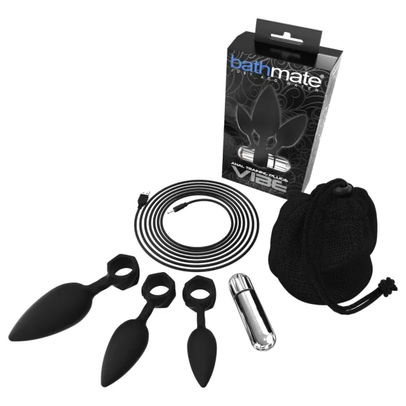 Bathmate Anal Training Plugs Vibe - σετ δονητικών πρωκτικών βυσμάτων (μαύρο)