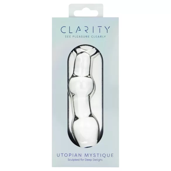 Clarity Utopian Mystique - ραβδωτό γυάλινο πρωκτικό δονητή (διάφανο)