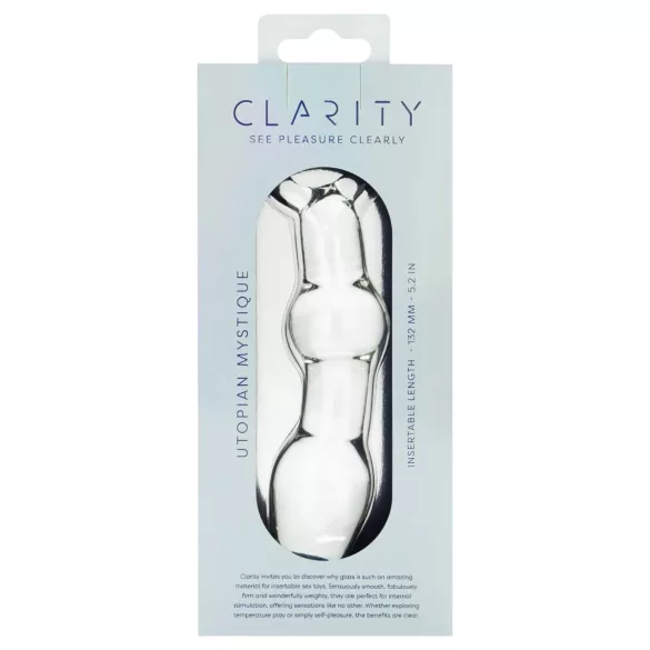 Clarity Utopian Mystique - ραβδωτό γυάλινο πρωκτικό δονητή (διάφανο)