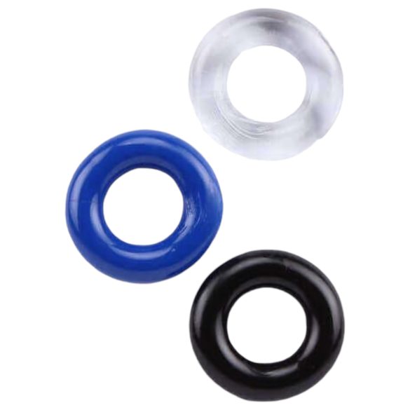 Σετ δύναμης: έγχρωμο δαχτυλίδι πέους (3 τμχ)