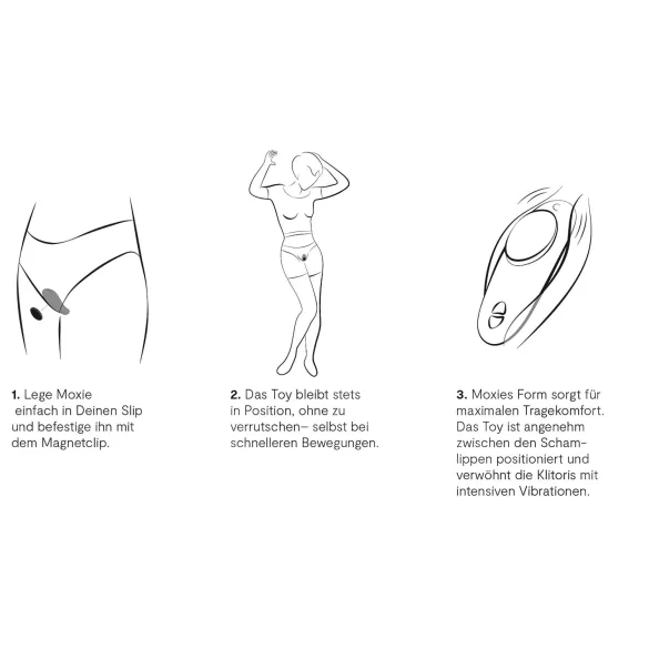 We-Vibe Moxie+ - φορητός δονητής κλειτορίδας με εφαρμογή και τηλεχειριστήριο (μαύρος)