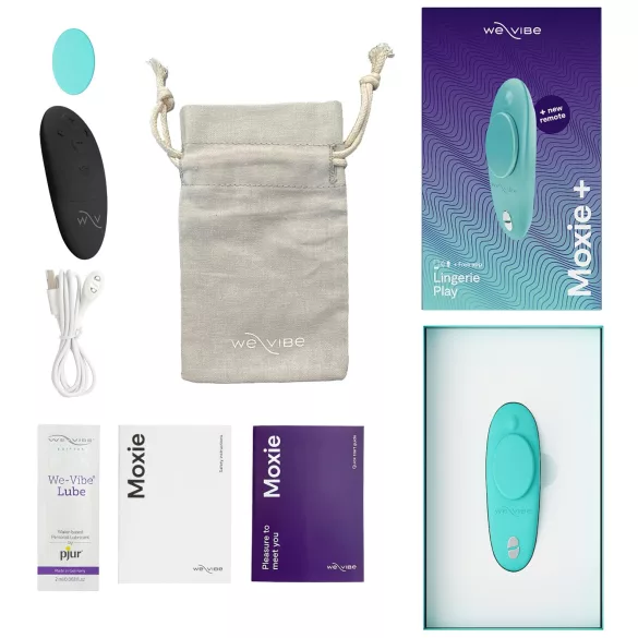 We-Vibe Moxie+ - φορητός δονητής κλειτορίδας με εφαρμογή και τηλεχειρισμό (τιρκουάζ)