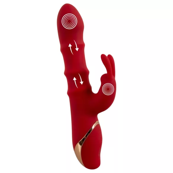 You2Toys Rabbit - δονητής με κινούμενο δαχτυλίδι (κόκκινο)