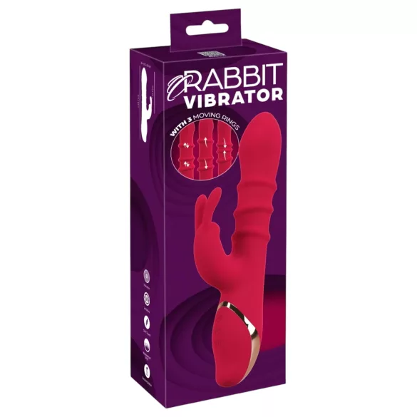 You2Toys Rabbit - δονητής με κινούμενο δαχτυλίδι (κόκκινο)