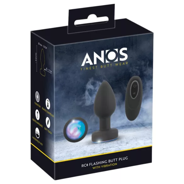ANOS - φωτιζόμενο, δονούμενο πρωκτικό βύσμα (μαύρο)