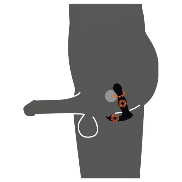 Rebel - δονητής προστάτη με τηλεχειριστήριο 2 σε 1 - μαύρο