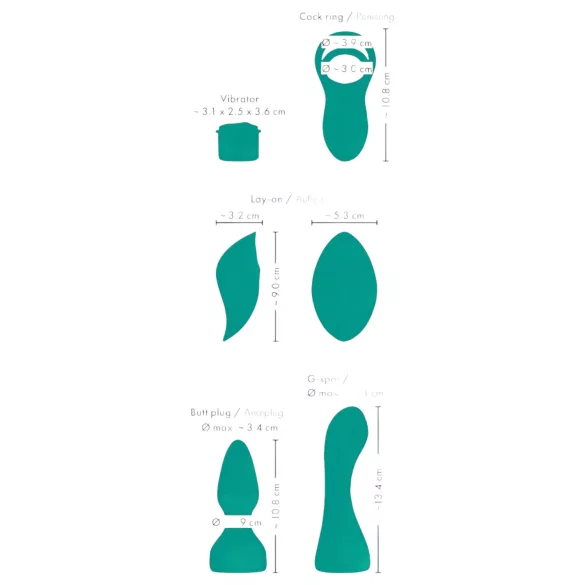 Couples Choice - δονητής ζευγαριών 4 σε 1 με τηλεχειριστήριο - τιρκουάζ