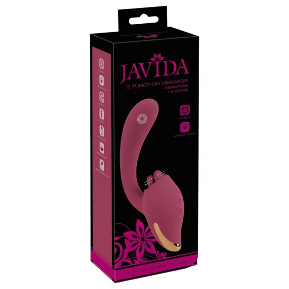 Javida - δονούμενο διπλής χρήσης με γλώσσα - κόκκινο
