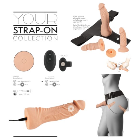 You2Toys - σετ strap-on dildo - φυσικό χρώμα