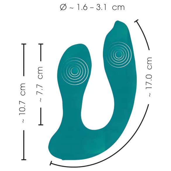 Couples Choice - δονητής hands-free για ζευγάρια - φορετός - τιρκουάζ