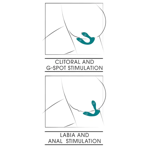 Couples Choice - δονητής hands-free για ζευγάρια - φορετός - τιρκουάζ