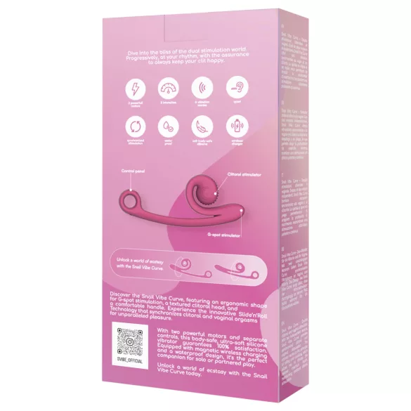 Snail Vibe Curve - δονητής 2 σε 1 για την κλειτορίδα (ροζ)