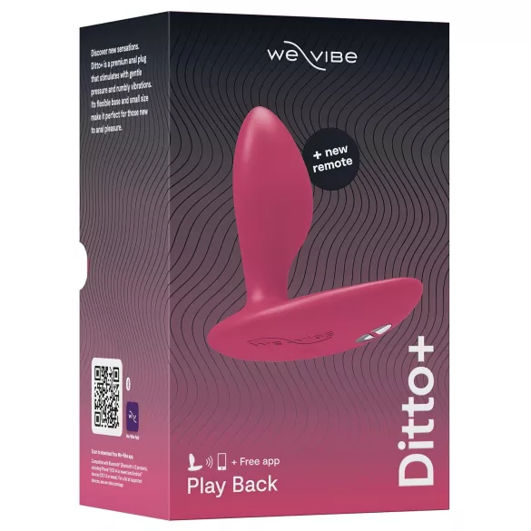 We-Vibe Ditto+ - δονούμενο πρωκτικό παιχνίδι με έλεγχο μέσω εφαρμογής (ροζ)