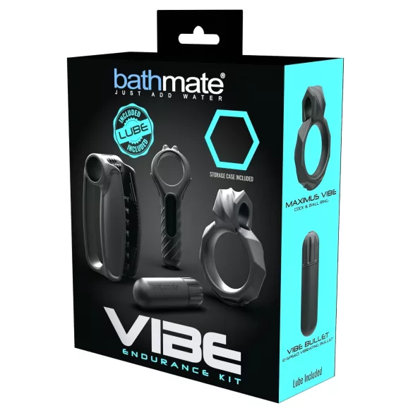 Bathmate Vibe Endurance - Σετ ανδρικού απολαυστικού δαχτυλιδιού και αυνανιστή (μαύρο)