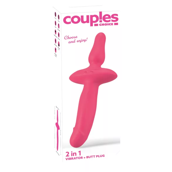Couples Choice - δονητής & πρωκτικό plug 2 σε 1 - ροζ