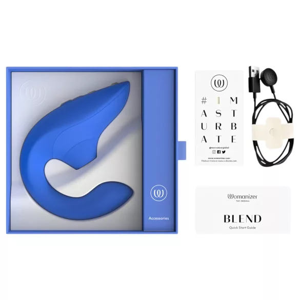 Womanizer Blend - δονητής σημείου G και διεγέρτης κλειτορίδας (μπλε)