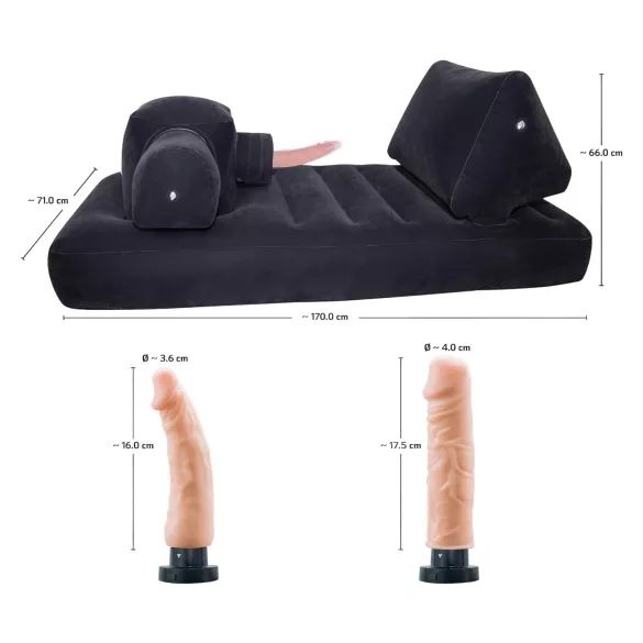 You2Toys Velvet Luxury - σεξ μηχανή με ενσωματωμένο κρεβάτι - μαύρο