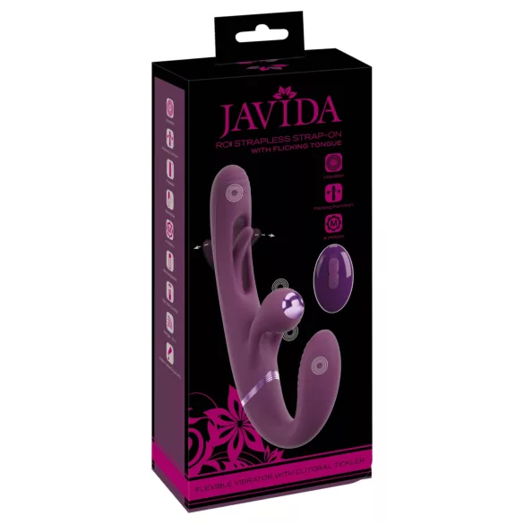 Javida - δονητής ζευγαριού χωρίς λουριά, με ιμάντα (μοβ)