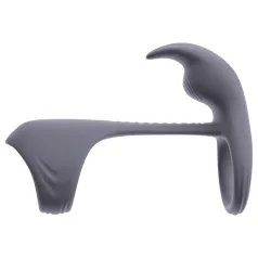   Beau Coeur Vylor - δαχτυλίδι πέους & όρχεων με δόνηση κλειτορίδας - γκρι