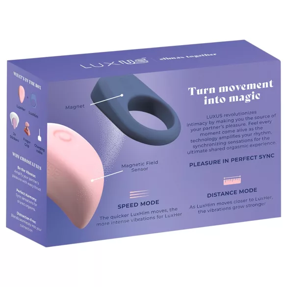 LUXUS Climax Together by Kiiroo - μαγνητικό, app-controlled σετ δονητή ζευγαριού