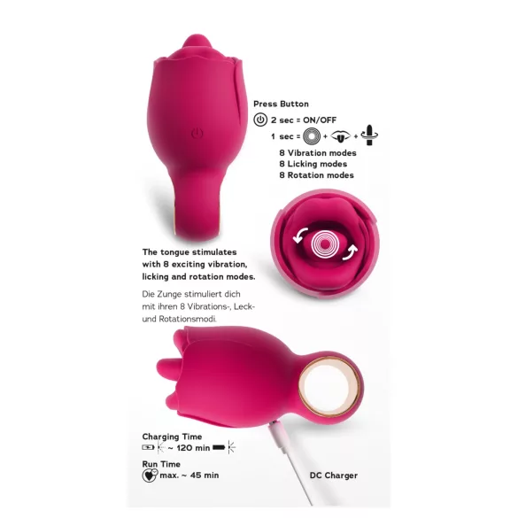 You2Toys Oral Fun - γλωσσικός διεγέρτης κλειτορίδας (ροζ)