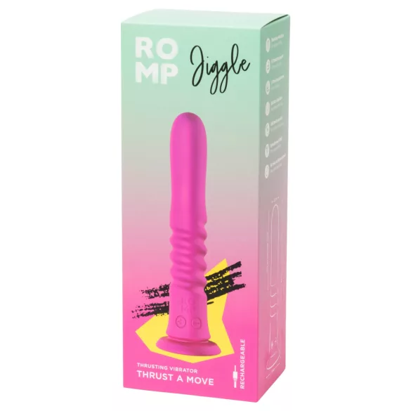 ROMP Jiggle - δονητής ώθησης με βεντούζα (ροζ)
