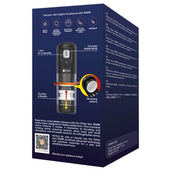 Snail Vibe Ikon Spark - αυτόματος ανδρικός masturbator - μαύρο