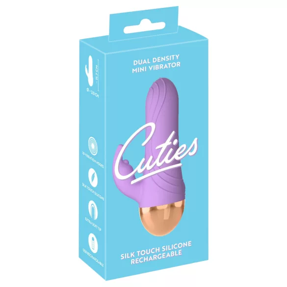 Cuties - επαναφορτιζόμενος, αδιάβροχος μίνι δονητής με κλειτοριδικό βραχίονα (μωβ)