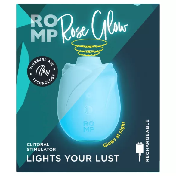ROMP Rose Glow - διεγέρτης κλειτορίδας με κύματα αέρα (μπλε)