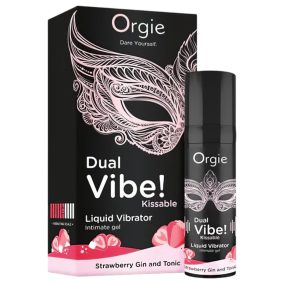   Orgie Dual Vibe - unisex υγρό δονητής - Φράουλα - Gin Tonic (15ml)