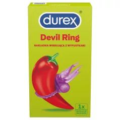   Durex Little Devil - δαχτυλίδι πέους με δόνηση - μοβ