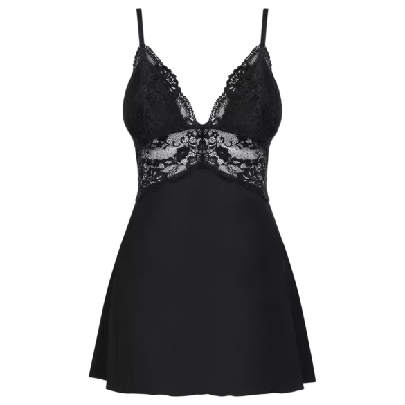 Obsessive - δαντελένιο babydoll και string (μαύρο)