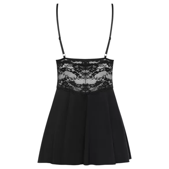 Obsessive - δαντελένιο babydoll και string (μαύρο)