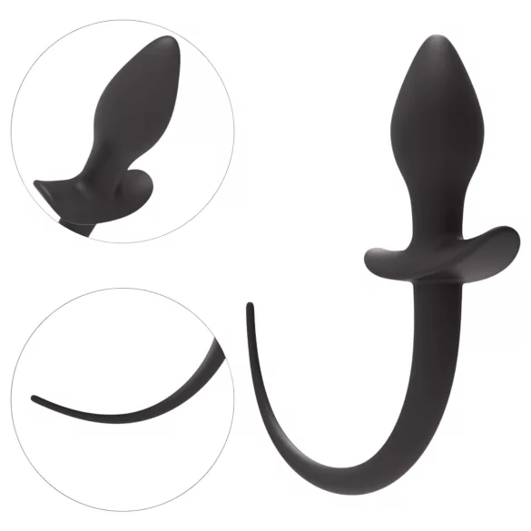 Wild Play - πρωκτικό βύσμα με ουρά - μαύρο