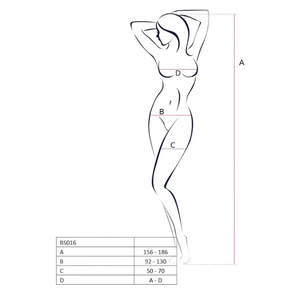 Passion BS016 - σετ εσώρουχα διχτυωτό minimal - μαύρο - S-L