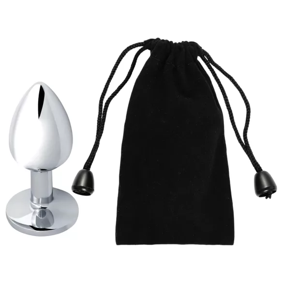 Sunfo - μεταλλικό πρωκτικό βύσμα με μπλε κόσμημα - ασημί