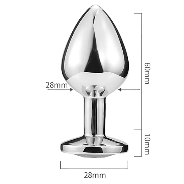 Sunfo - μεταλλικό πρωκτικό βύσμα καρδιά με μπλε πέτρα - ασημί