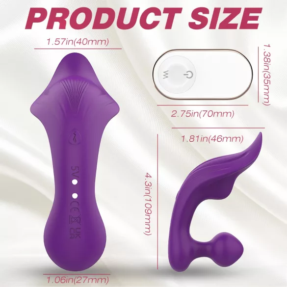Sex HD Chomper - δονητής κλειτορίδας & πρωκτού - αδιάβροχος - μωβ