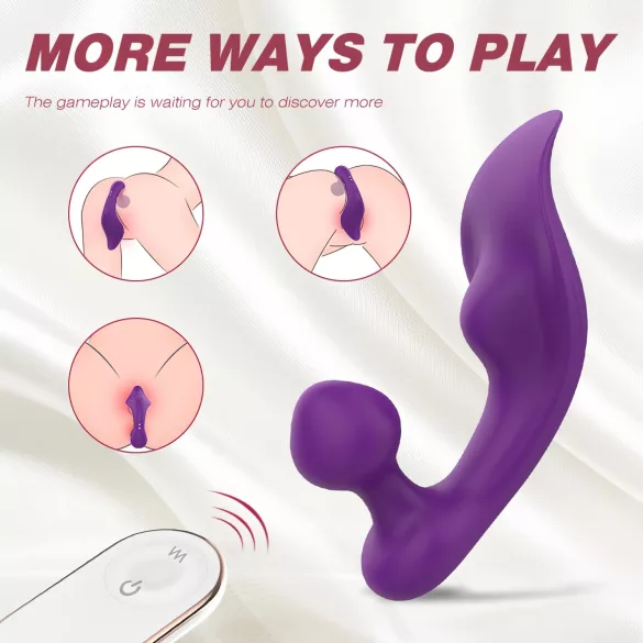 Sex HD Chomper - δονητής κλειτορίδας & πρωκτού - αδιάβροχος - μωβ