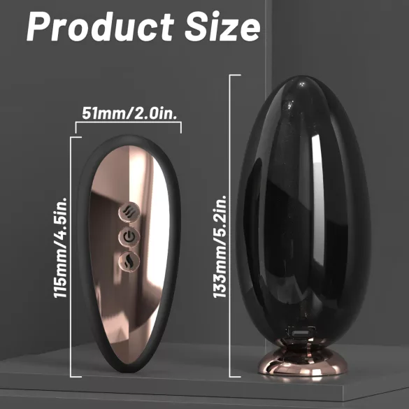 Sex HD Mirror - δονητής γλειφιδοπ με θέρμανση - μαύρο