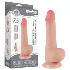   Lovetoy Sliding-Skin - dildo με βεντούζα διπλής στρώσης - 19,5cm φυσικό