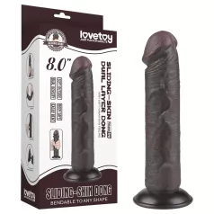   Lovetoy Sliding-Skin - δονητής με βεντούζα διπλής στρώσης - 20cm καφέ