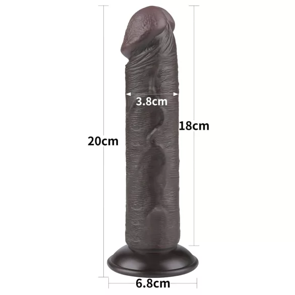 Lovetoy Sliding-Skin - δονητής με βεντούζα διπλής στρώσης - 20cm καφέ